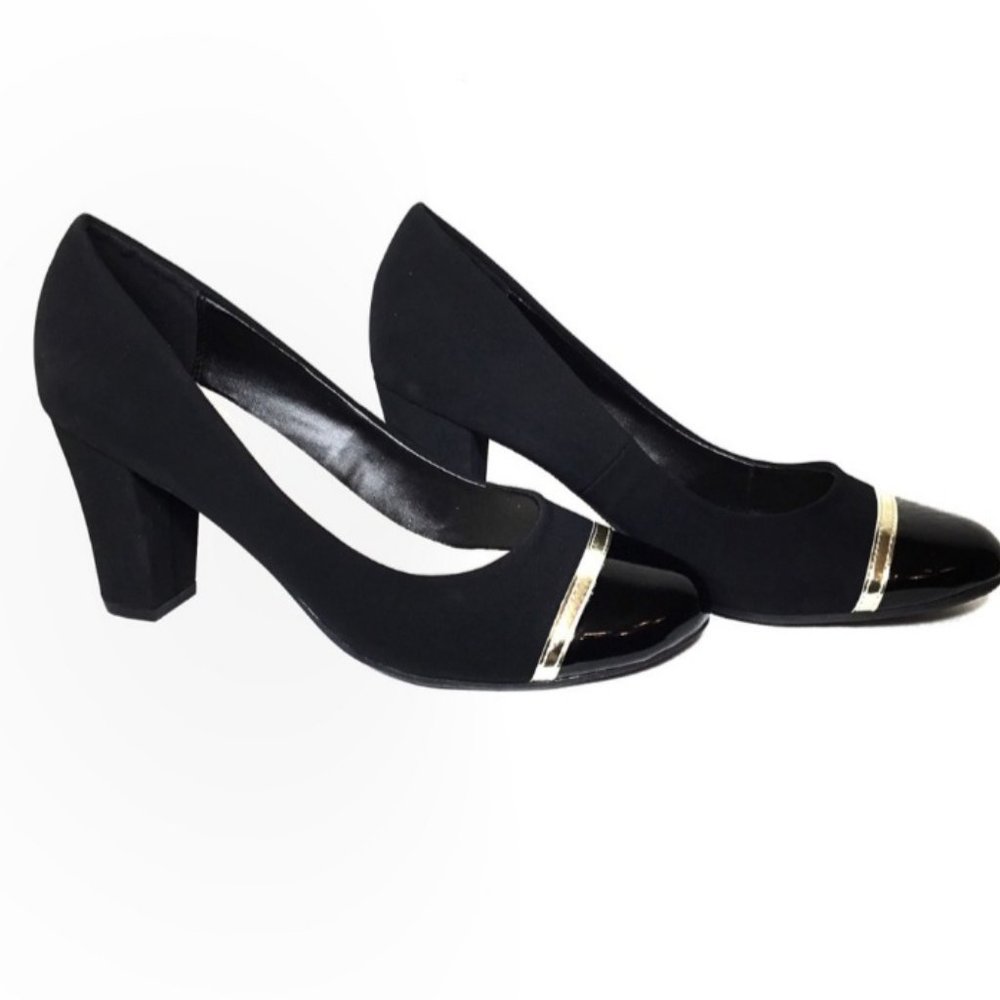 AVON CUSHION WALK BLACK PUMPS SIZE 10 NEW